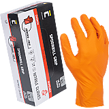 Extra silné jednorázové rukavice SPOONBILL GRIP nitril, nepudr, ORANŽOVÉ, 50ks