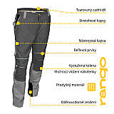 Montérkové pasové kalhoty CHAMEO RANGO, tm.šedá/sv.šedá