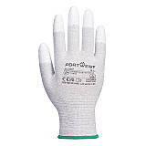 Antistatické rukavice PU Fingertip, šedé