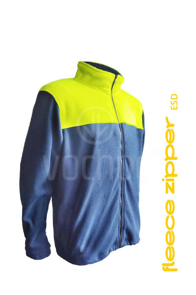 Pracovní mikina CHAMEO FLEECE ZIPPER ESD, navy/žlutá