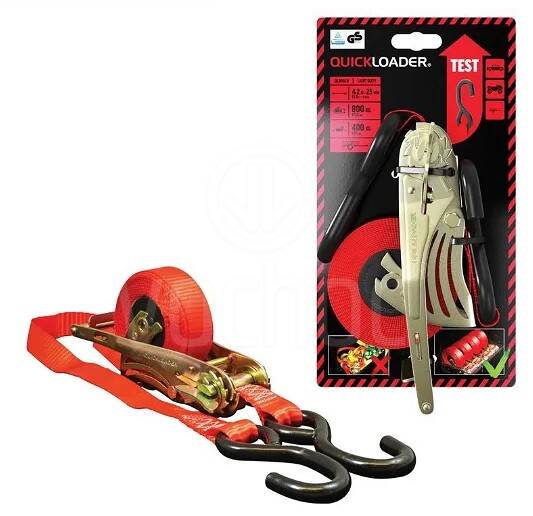 Samonavíjecí jednodílný popruh s ráčnou QUICKLOADER, 800kg, 4,2m (0,7m+3,5m) x 25mm