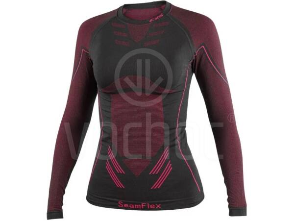 Dámské termo tričko CXS SeamFlex LADY, černo-růžové