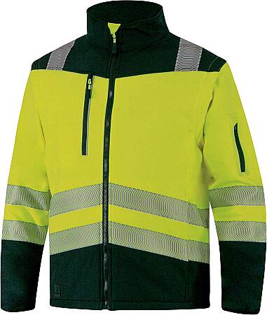 Reflexní softshellová bunda s odepínacími rukávy SOCCIAHV, žlutá/černá