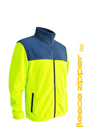Pracovní mikina CHAMEO FLEECE ZIPPER ESD, žlutá/navy