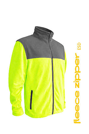 Pracovní mikina CHAMEO FLEECE ZIPPER ESD, žlutá/šedá