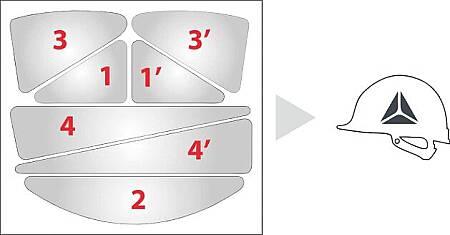 Reflexní pásky na přilbu HESTICKER, metalická šedá